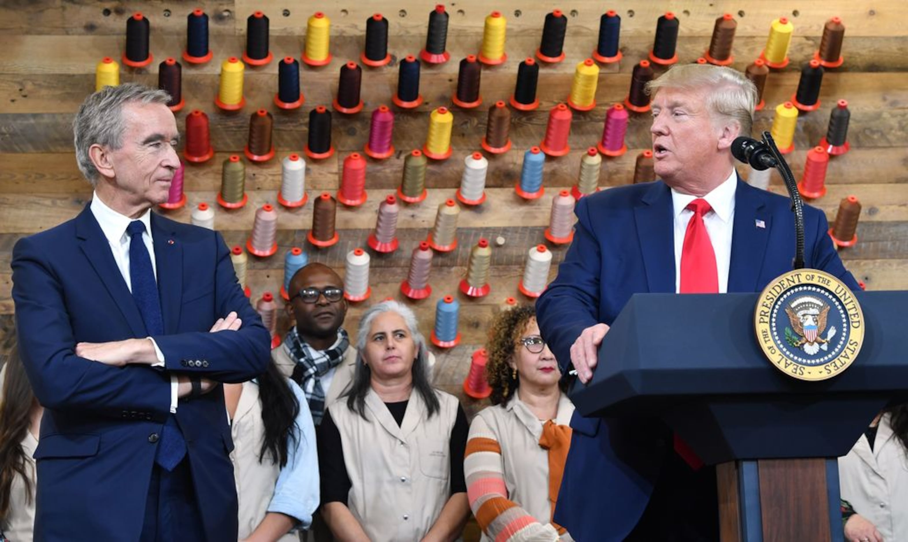 Louis Vuitton welcomed Trump to the opening of its new factory. And yes, it  was odd. - The Washington Post