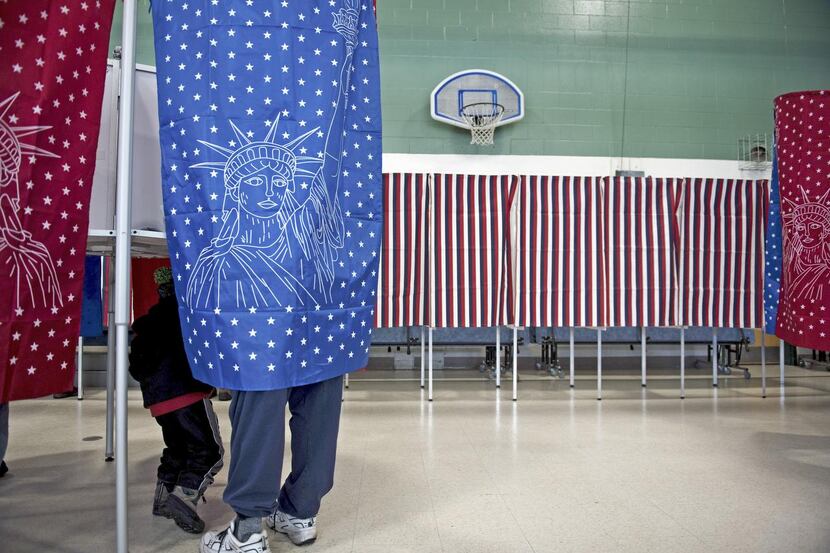 
Voters cast ballots for the New Hampshire primary at Parker Varney School in Manchester.

