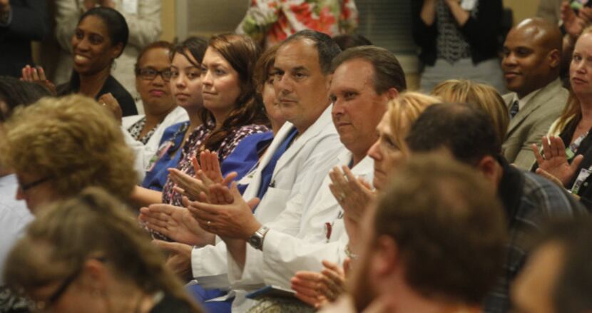 Parkland staff and attendees at Wednesday’s news conference applauded the results of the...