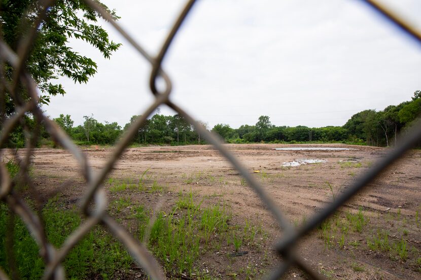 The property where Shingle Mountain sat sits empty on Wednesday, June 9, 2021, in Dallas....