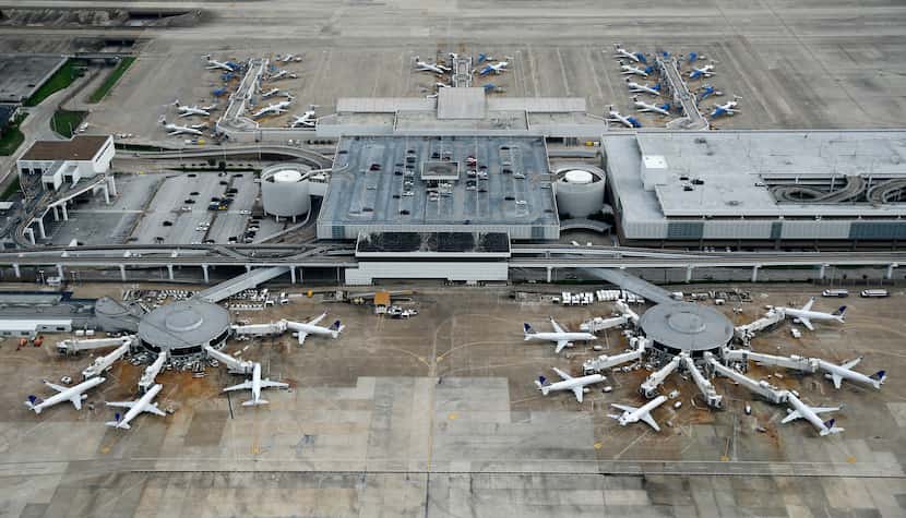 United Airlines jets at George Bush Intercontinental Airport in Houston, Texas, Wednesday,...