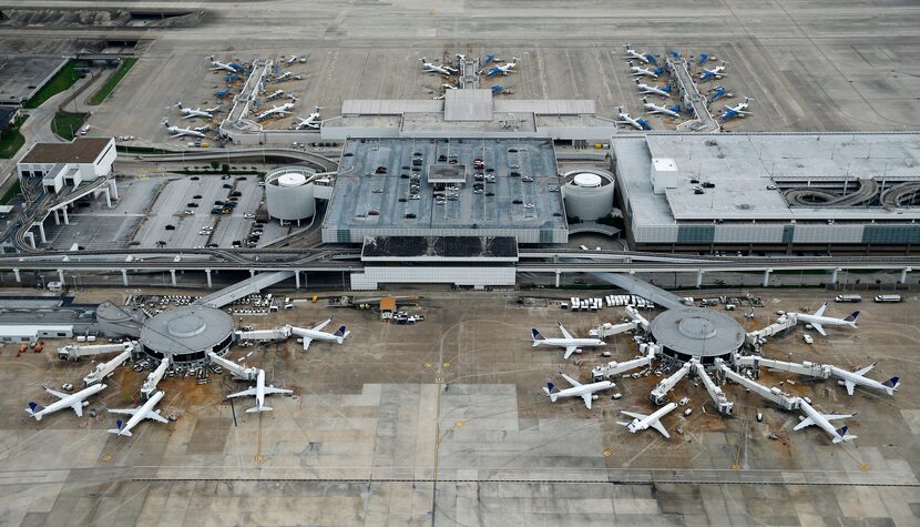 United Airlines jets at George Bush Intercontinental Airport in Houston, Texas, Wednesday,...