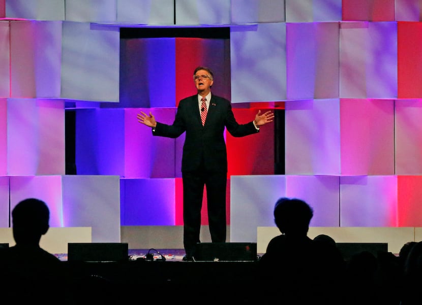 Texas Lieutenant Governor Dan Patrick addressed the crowd during the 2018 Texas GOP...