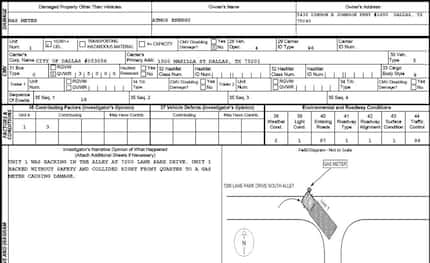 An excerpt from an August 2017 crash report includes an illustration showing how a city of...