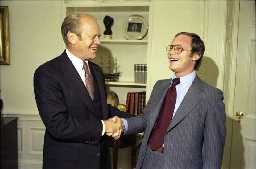 Dallas PR executive Andy Stern, as a staff assistant in the Oval Office with with President...