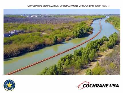 A 1,000-foot long set of marine floating barriers will be placed in the Rio Grande River...