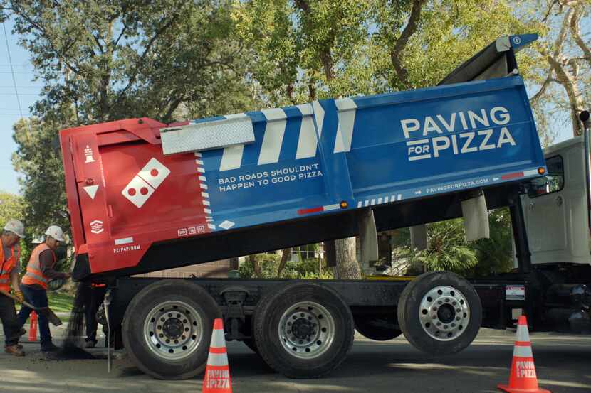 One of the four municipalities Domino's Pizza partnered with for its "Paving for Pizza"...