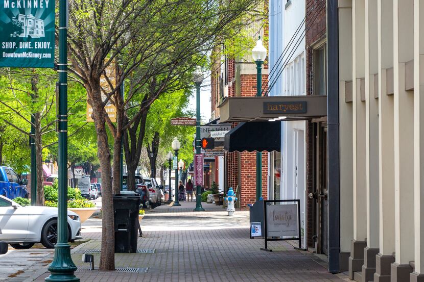 An empty scene during the mid-day lunch hour in a file photo of Historic Downtown McKinney,...