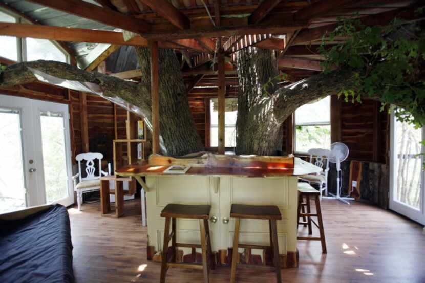 The living room of the Majestic Oak Treehouse