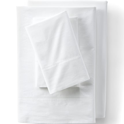 White sheet set folded and stacked