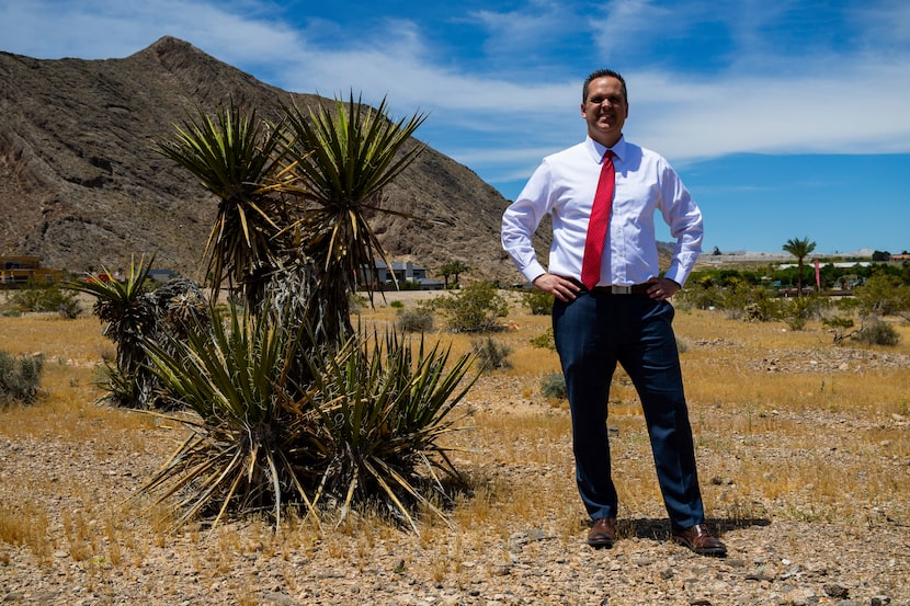 Bud Stoddard, a regional church leader, poses for a photograph at a site near Las Vegas,...