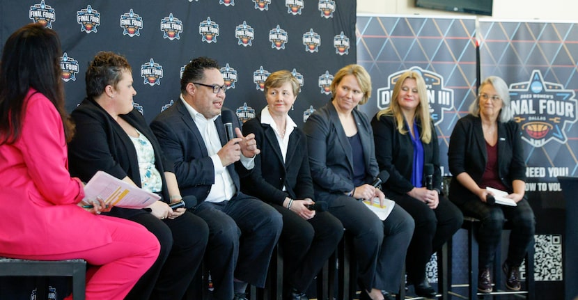 Deputy Mayor Pro Tem Omar Narvaez (third from left) spoke at a Feb. 22 news conference for...