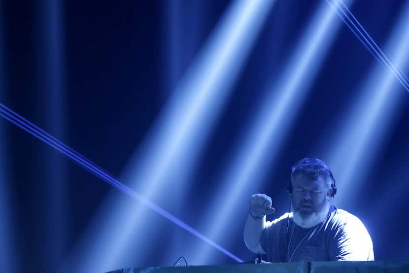 DJ Kristian Nairn, who played 'Hodor' in the HBO series 'Game of Thrones,' performs at The...