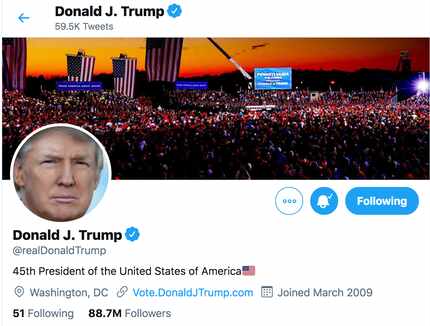 La cuenta de Twitter del presidente Donald Trump fue suspendida de forma permanente. Tenía...