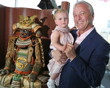 Gabriel Barbier-Mueller of
Harwood International is pictured with granddaughter Marie...