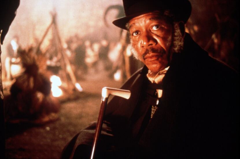  Morgan Freeman in Amistad (1997), about a 1839 mutiny aboard a slave ship that is traveling...