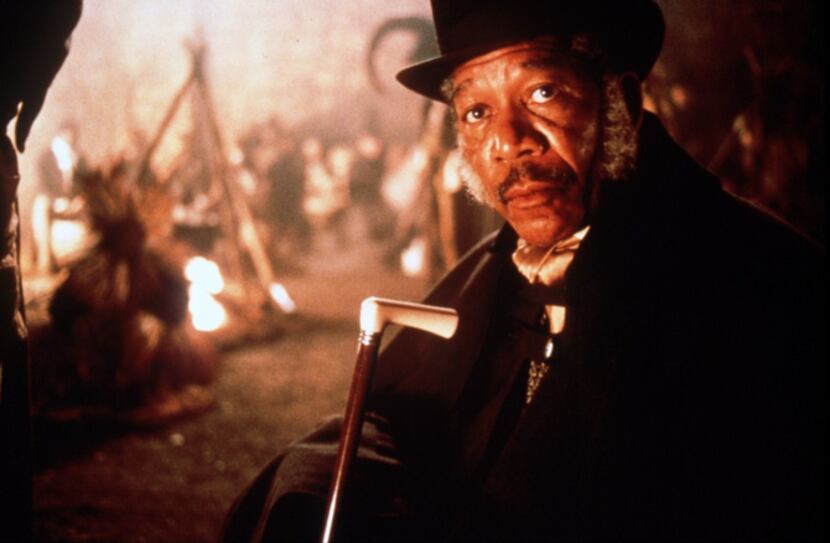  Morgan Freeman in Amistad (1997), about a 1839 mutiny aboard a slave ship that is traveling...