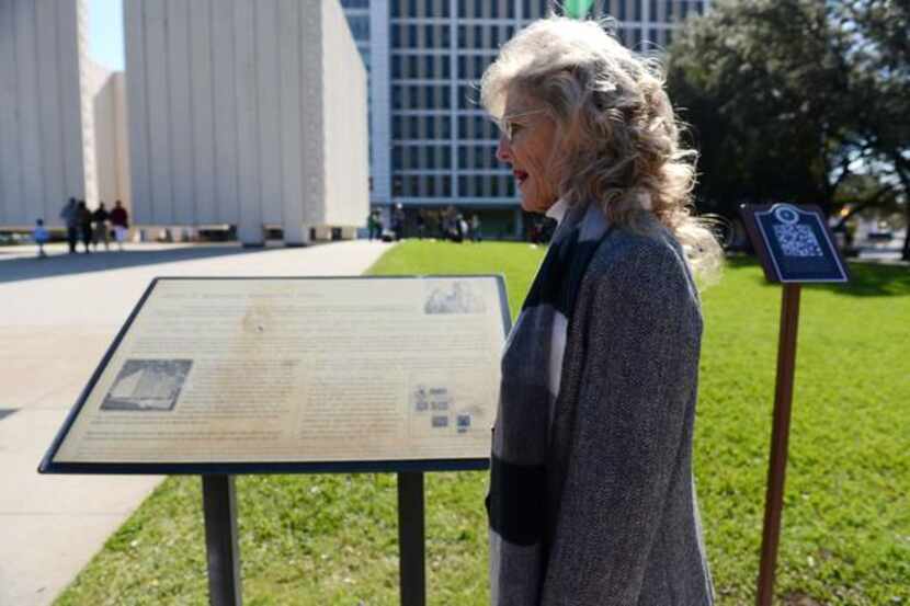 
Cynthia Herschkowitsch walks near President John F. Kennedy Memorial Plaza, close to the...