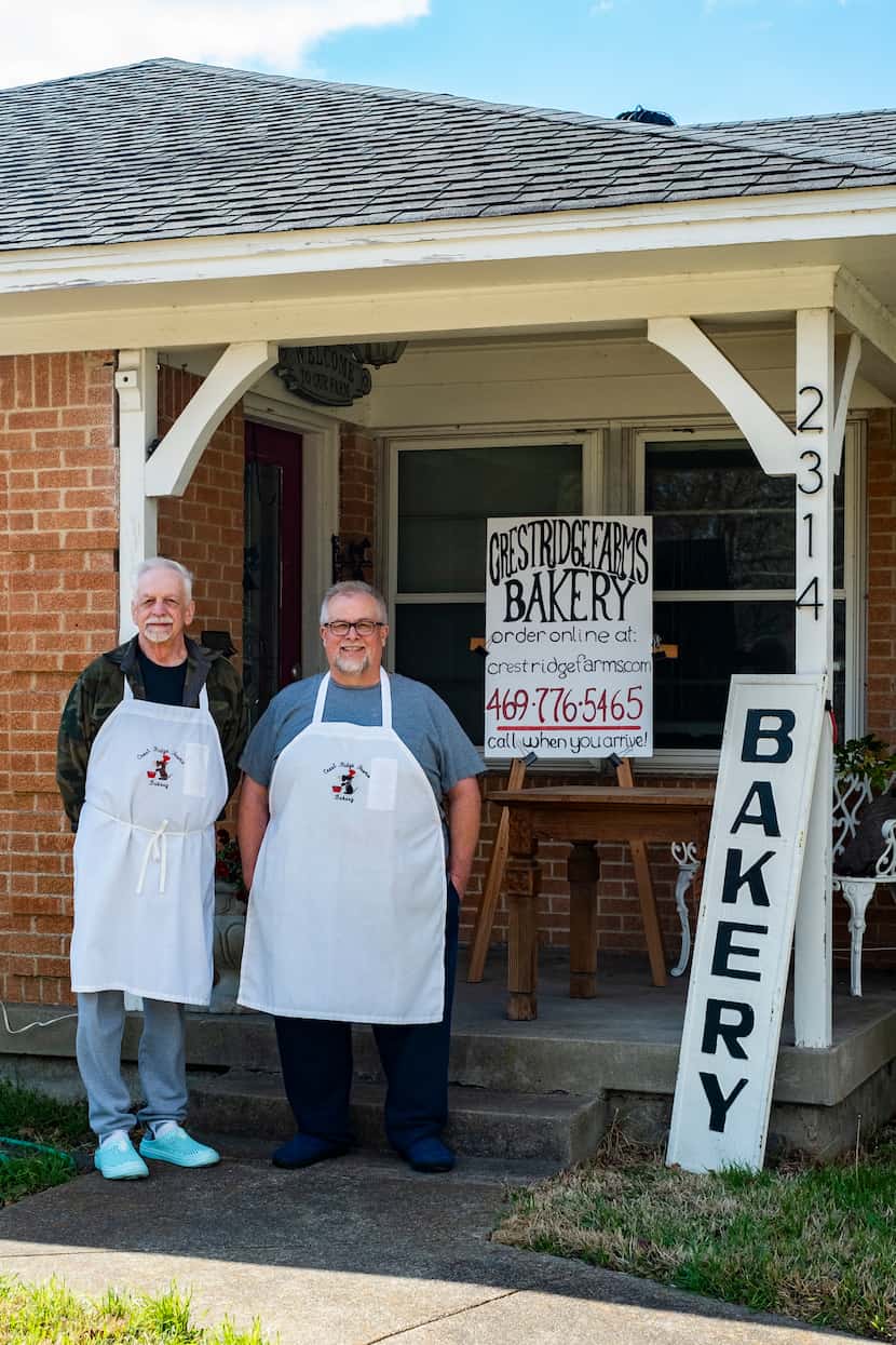 Todd Crane (right) and Bill DeLoach run Crest Ridge Farms Bakery in their East Dallas home.