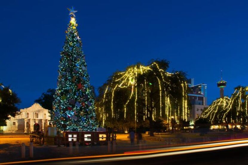 
The annual lighting of the Alamo Plaza Christmas tree is a highlight of the holidays in San...