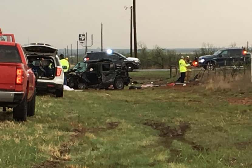 An image of the wreckage from video shot by Lubbock's KCBD-TV.