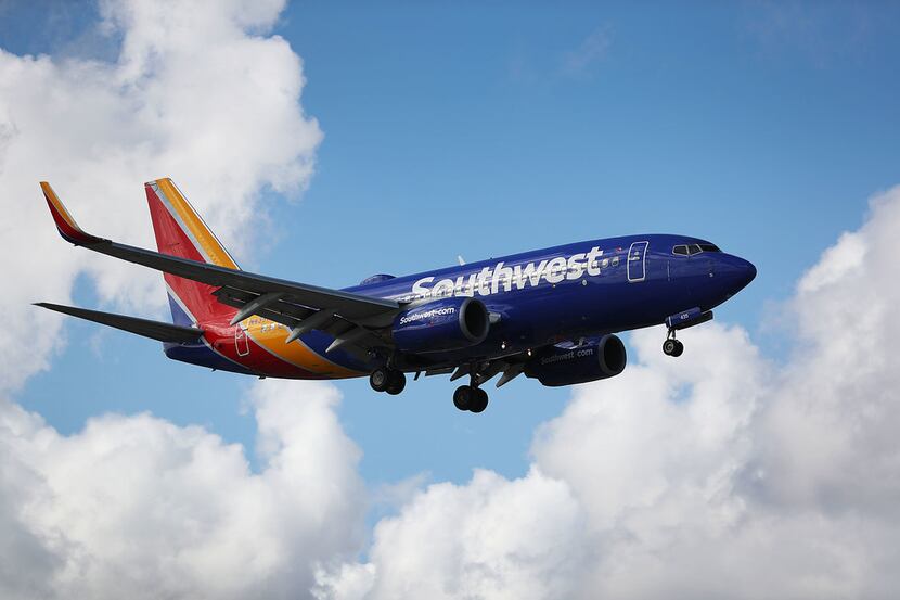 FORT LAUDERDALE — A Southwest airlines plane prepares to land at Fort Lauderdale - Hollywood...