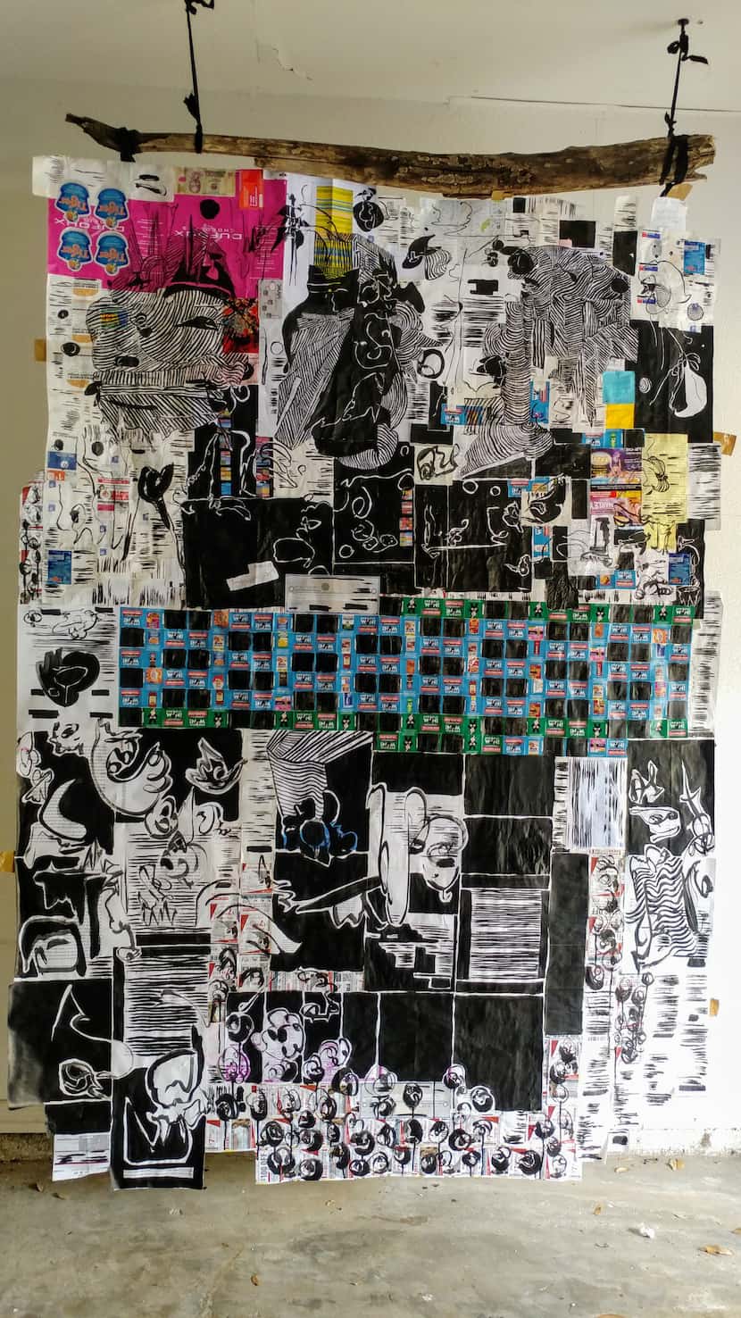 Xxavier Edward Carter, 'Start Livin  In A New World,' 2020 collage was on display at the...
