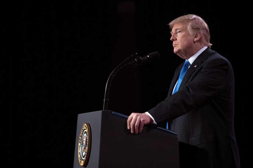President Donald Trump spoke at the Values Voter Summit at the Omni Shoreham Hotel in...
