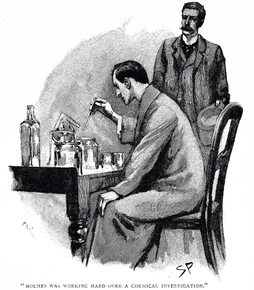 Sidney Paget created iconic scenes of Sherlock Holmes for The Strand, such as in this scene...