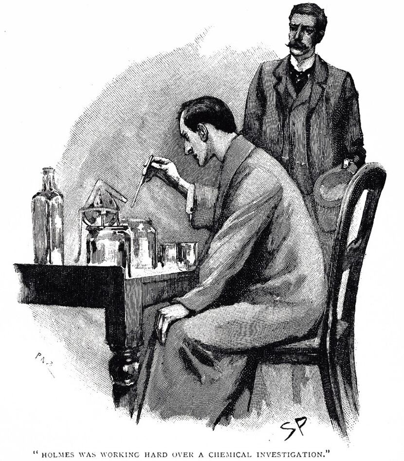 Sidney Paget created iconic scenes of Sherlock Holmes for The Strand, such as in this scene...