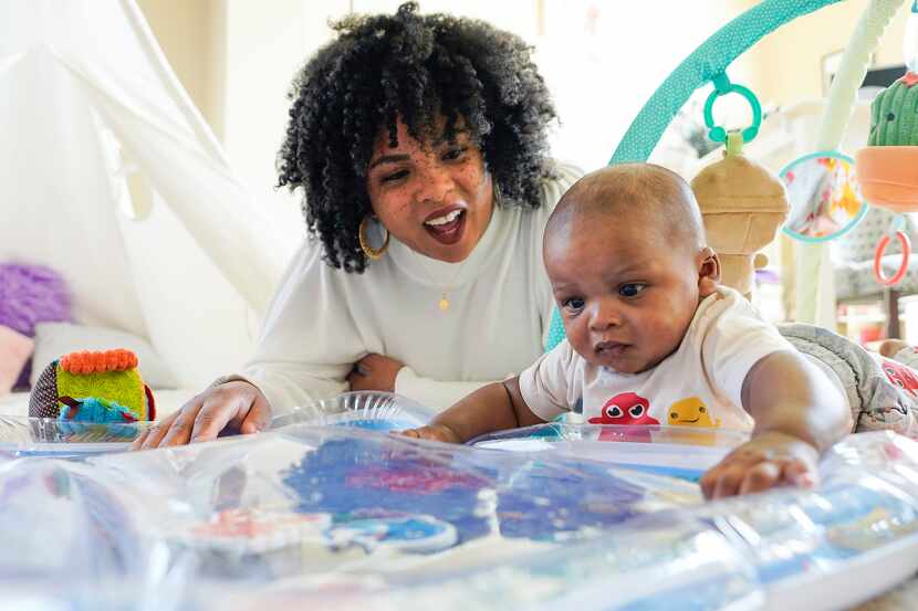 Ashleah Green photographed with her her son, A'ri, at home on Thursday, April 1, 2021, in...