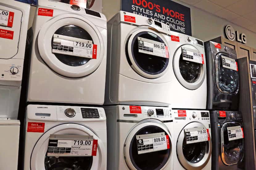 Washers and dryers appear on display at a J.C. Penney store in Pittsburgh.