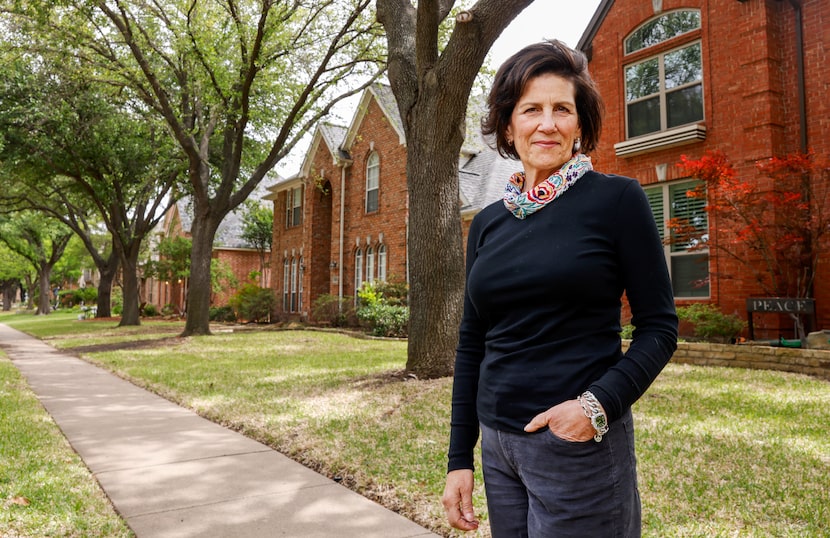 Elena Bourke stands in front of her home in Plano on Thursday, April 27, 2023. Bourke has...