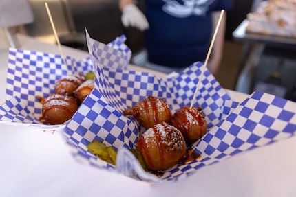 The Hot Chick-in-Pancake Poppers are everything we want from fried food at the State Fair of...