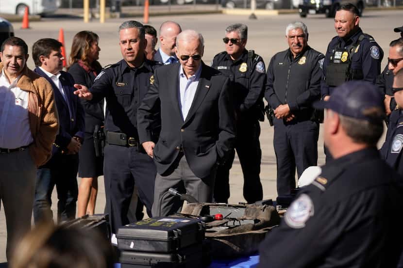 President Joe Biden tours the El Paso port of entry, Bridge of the Americas, a busy port of...