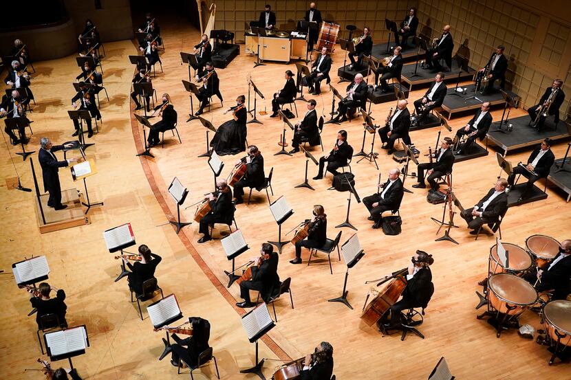 Fabio Luisi conducts the Dallas Symphony Orchestra in concert at the Meyerson Symphony...