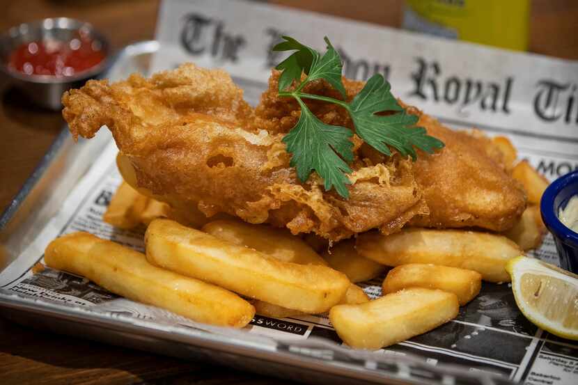 The house favorite fish and chips is the most popular item on the menu at Fish and Fizz.