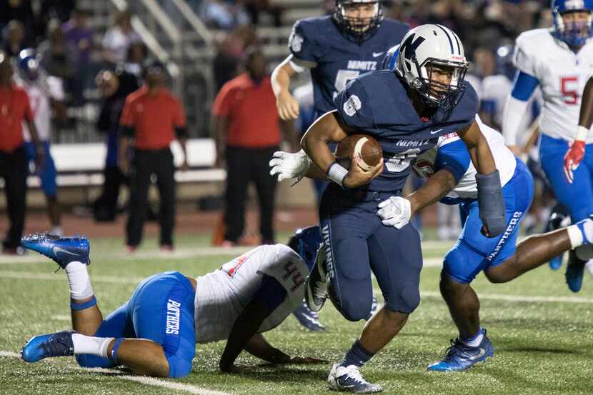 Irving Nimitz running back Christian Nelms (6), pictured during a game against Duncanville...