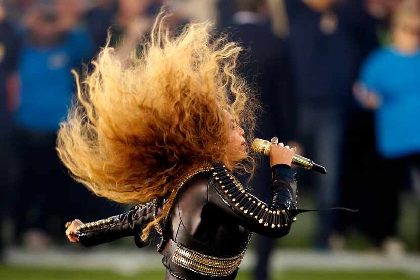 Beyonce performs during the Pepsi Super Bowl 50 Halftime Show at Levi's Stadium on February...