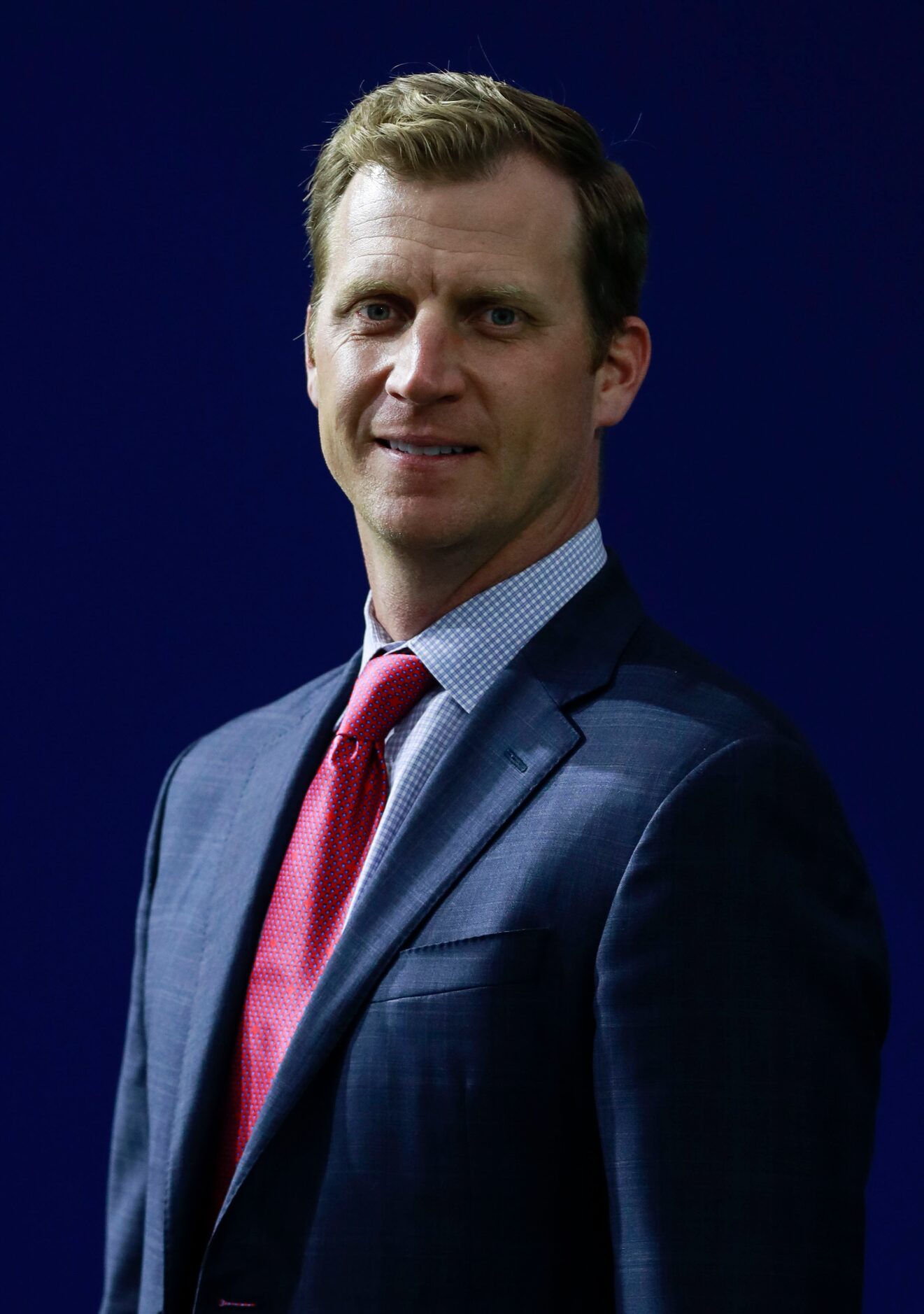 Southern Methodist University's head football coach, Rhett Lashlee poses for a portrait in...