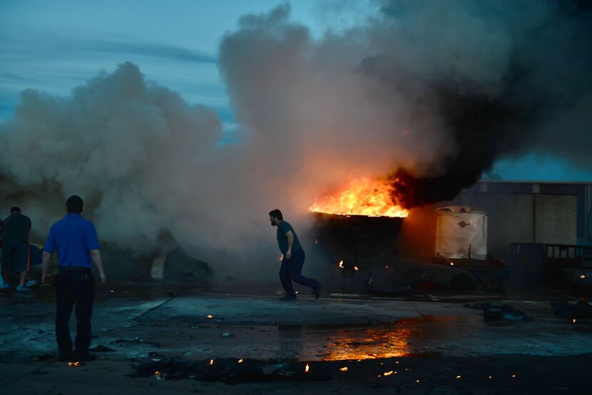 The scene of a plane crash in McKinney, Texas where two planes collided in mid air on...