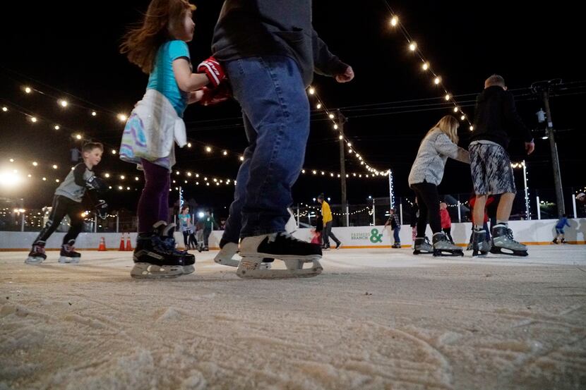 The ice skating rink was busy at the Christmas market in Farmers Branch.