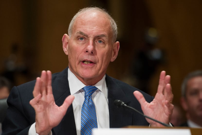 Retired Marine Gen. John Kelly testifies at his confirmation hearing to be secretary of...