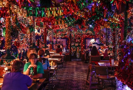 Christmas decorations cover the inside of Campo Verde. A staffer said in 2021 that it takes...