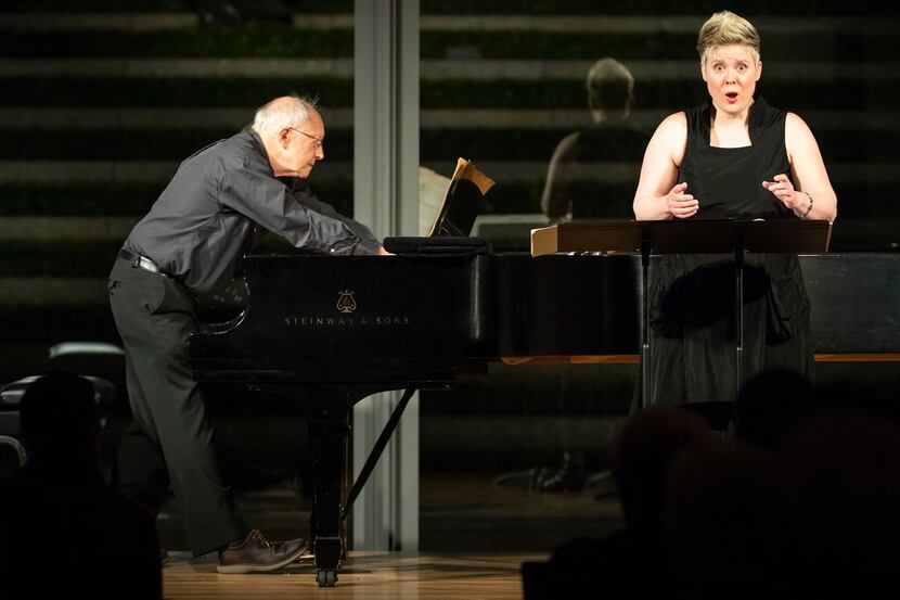Soprano Tony Arnold and pianist Gilbert Kalish perform Apparition by George Crumb during a...