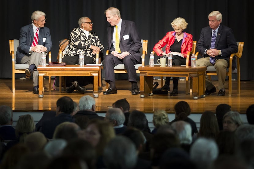 Panelists (from left) Don Williams, Vicki Meek, Walt Humann, Virginia McAlester and Alan...