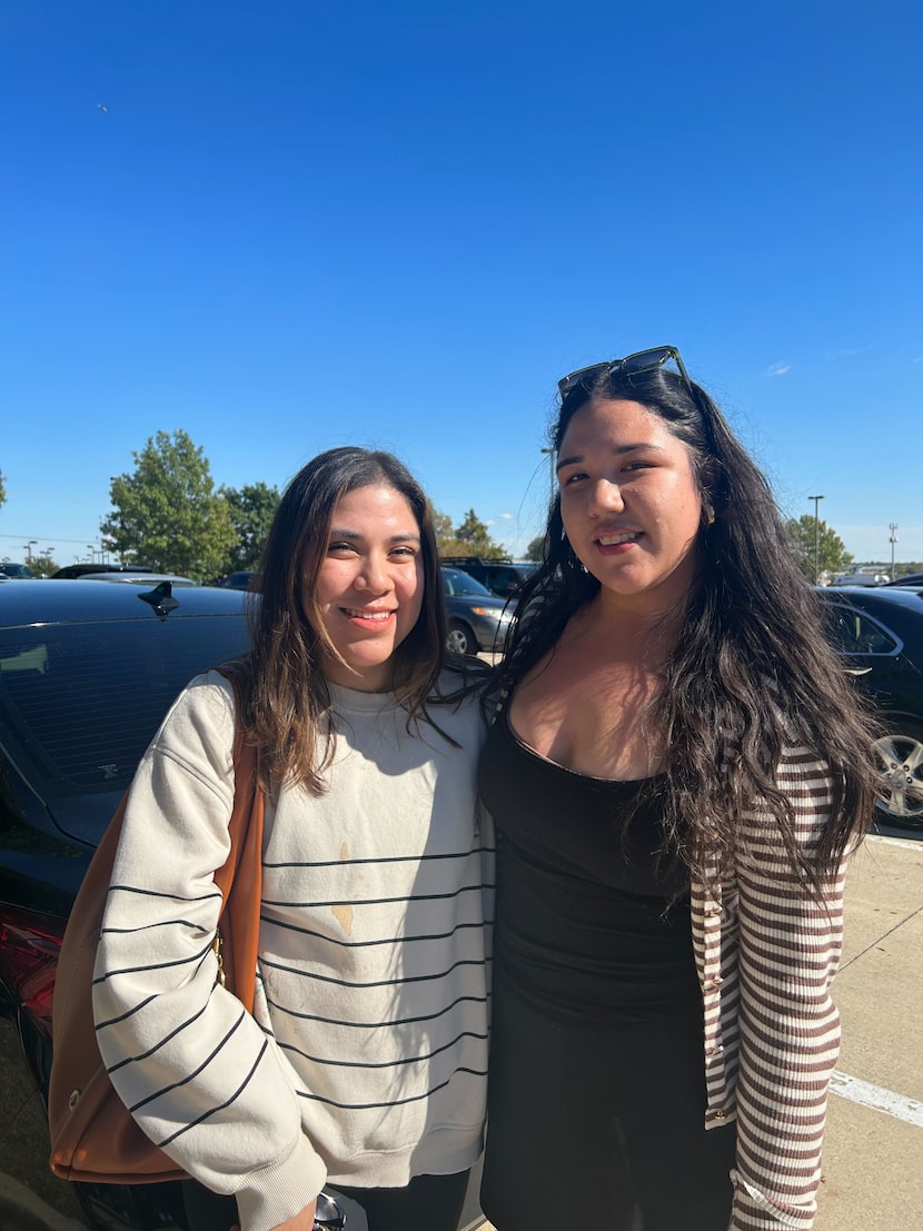 Rockwall County voters Ana and Valerie Robeldo pose for a photo after voting on Nov. 5, 2024.