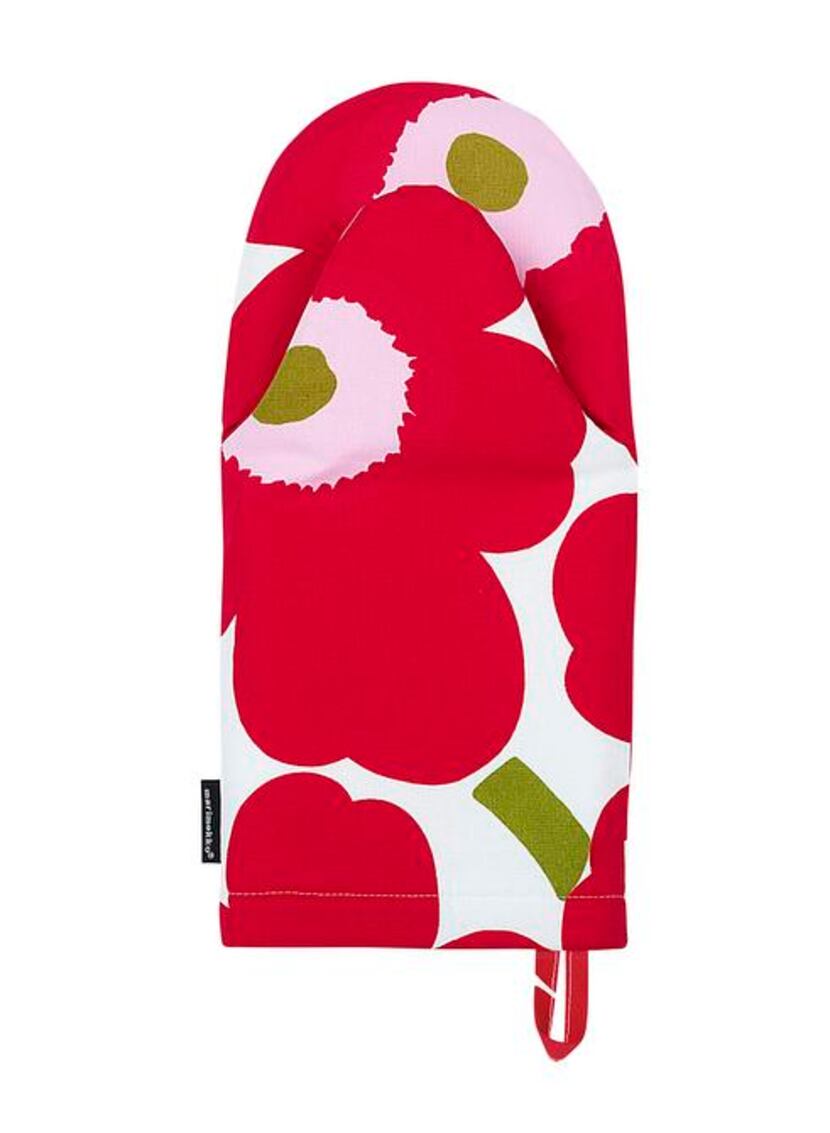 
Unikko’s poppies make mundane items such as an oven mitt pop. $22 at usstore.marimekko.com....