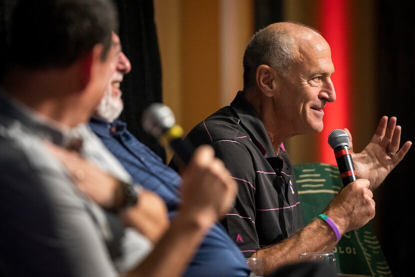 Texas Rangers play-by-play broadcaster Eric Nadel participates in a panel discussion during...