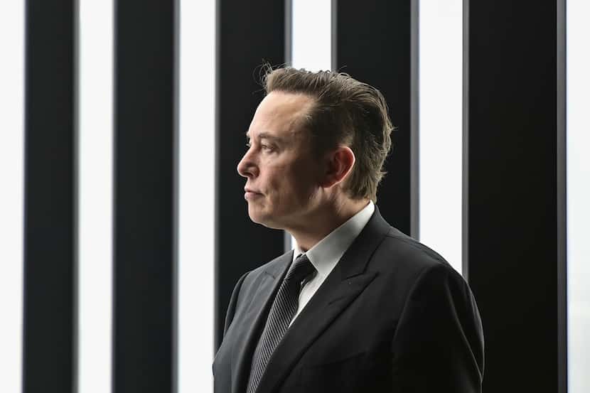 FILE - Elon Musk, Tesla CEO, attends the opening of the Tesla factory Berlin Brandenburg in...